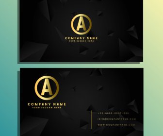 Business Card Template Elegant Dark Dynamic 3d Pyramid