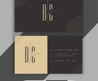 Business Card Template Elegant Dark Flat Simple Decor