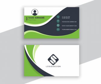 Business Card Template Elegant Design Curves Decor