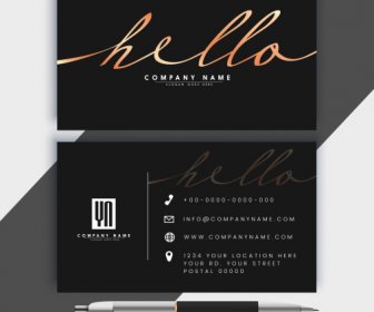 Business Card Template Elegant Luxury Dark Black Decor
