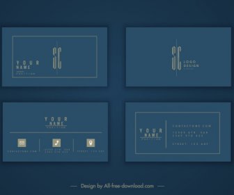 Business Card Template Elegant Luxury Dark Plain Design