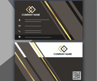 Business Card Template Elegant Modern Black Golden Decor