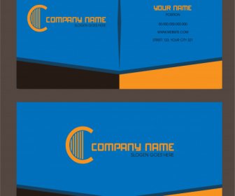 Business Card Template Elegant Modern Colored Plain Decor