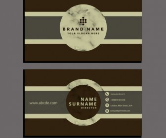 Business Card Template Elegant Retro Design Circle Decor