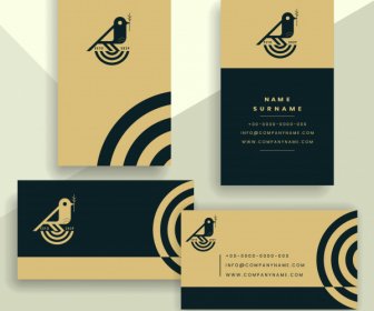 Визитная карточка шаблон простой элегантный птица значок декор