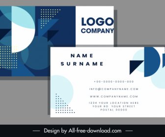 Business Card Template Flat Blurred Geometric Shapes Decor