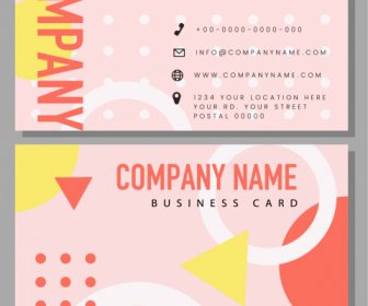 Business Card Template Flat Colorful Geometric Decor
