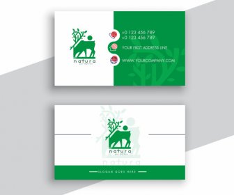 Business Card Template Flat Elegance Countryside Elements