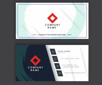 Business Card Template Flat Grunge Decor Contrast Design