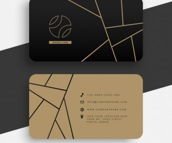 Business Card Template Luxury Dark Abstract Flat Lines