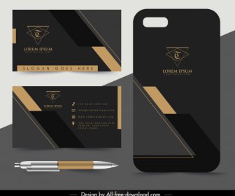 Business Card Template Luxury Dark Black Decor