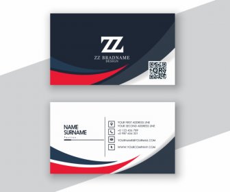 Business Card Template Modern Abstract Contrast Decor