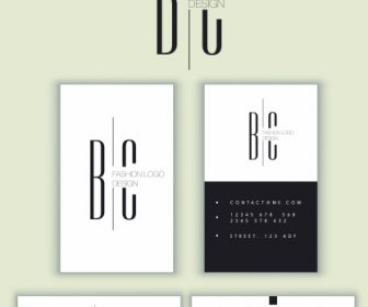 Business Card Template Modern Black White Plain Design
