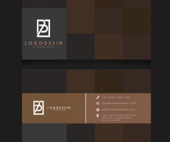Business Card Template Modern Blurred Checkered Squares Decor