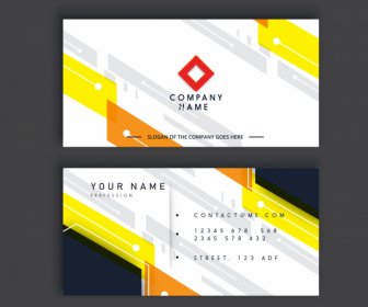 Business Card Template Modern Bright Abstract Flat Decor
