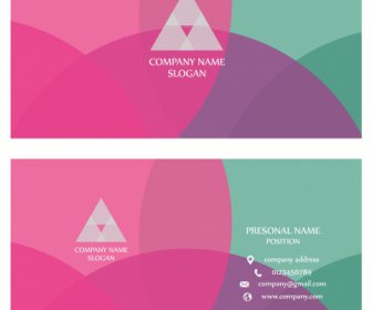 Business Card Template Modern Colorful Flat Transparent Decor