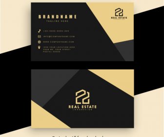 Business Card Template Modern Contrast Geometric Design