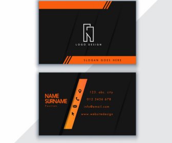 Business Card Template Modern Elegant Dark Design