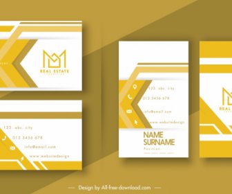 templat kartu nama putih kuning cerah modern