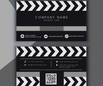 Business Card Template Movie Theme Black White Design