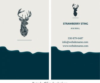 Business Card Template Natural Reindeer Logo Decor