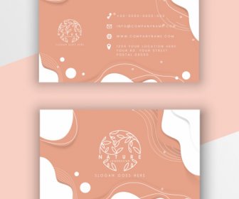 Business Card Template Nature Theme Dynamic Abstract Decor