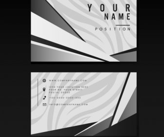 Business Card Template Retro Black White Abstract Decor