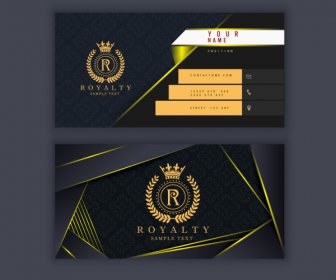 Business Card Template Royal Theme Luxury Crown Decor