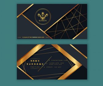 визитная карточка шаблон королевской теме роскошный золотой декор