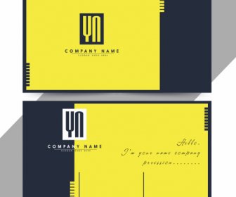 Business Card Template Simple Plain Yellow Black Decor