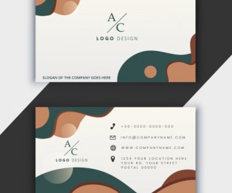 Business Card Template Text Logo Abstract Curves Decor