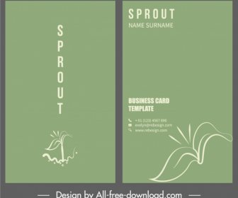 Business Card Template Tree Bud Sketch Plain Decor