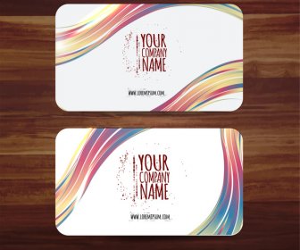 Business Card Template Vector Illustration With Colorful Curves