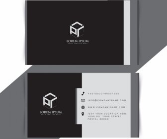 Business Card Template 3d Cubic Logotype Dark Design