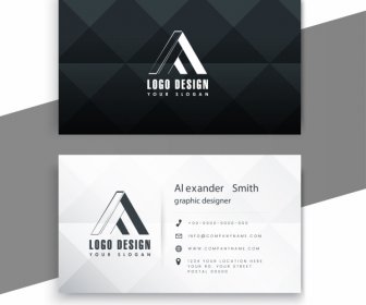 Business Card Template 3d Letter Logotype Contrast Decor