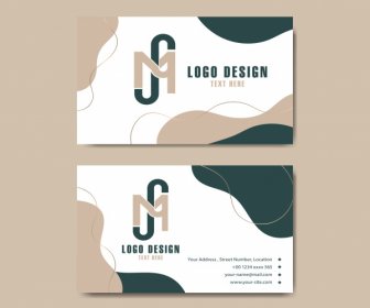 Business Card Templates Abstract Curves Decor Text Logotype