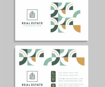 Business Card Templates Bright Abstract Geometric Elements