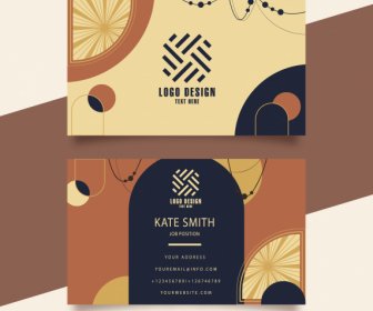 Business Card Templates Classic Flat Abstract Decor