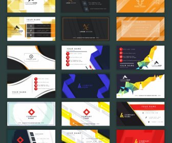 Business Card Templates Collection Modern Colorful Elegant Design