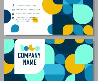 Business Card Templates Colorfull Flat Geometric Decor