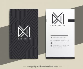 Business Card Templates Contrast Design Abstract Lines Logotypes