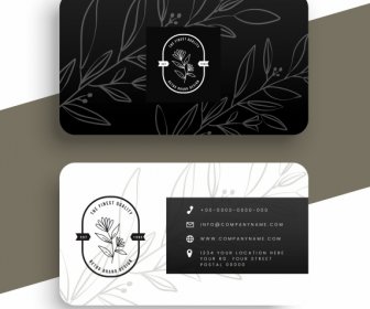 Business Card Templates Contrast Design Nature Elements Decor