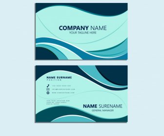 Business Card Templates Dynamic Abstract Curves Decor