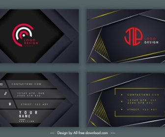 Business Card Templates Elegant Black Technology Decor