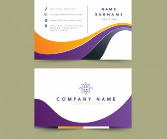Business Card Templates Elegant Bright Design Curves Decor