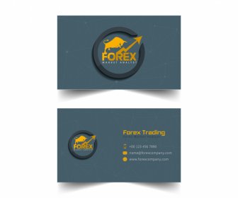 business card templates elegant bull logo arrow circle sketch