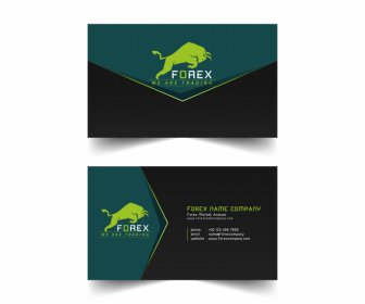 Business Card Templates Elegant Bull Logo Arrow Decor