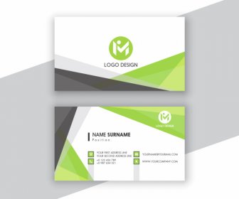 Business Card Templates Elegant Contrast Geometric Decor