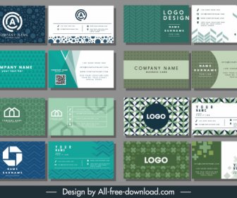 Business Card Templates Elegant Flat Abstract Decor