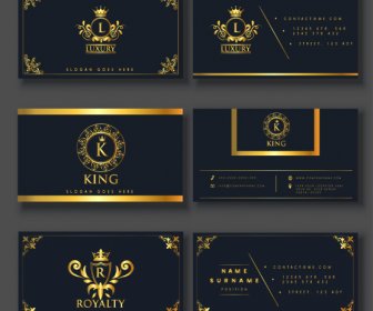 Business Card Templates Elegant Luxury Royal Elements Decor